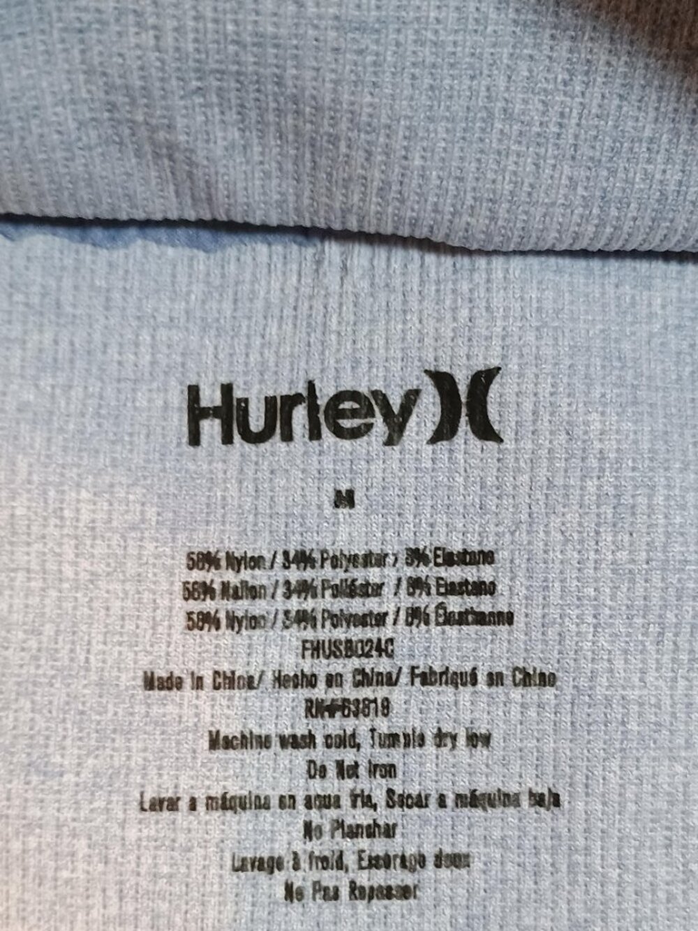 Hurley/Sports Bra/Womens Medium/Blue Cross Back Plunge V Athleisure Active Top - Picture 2 of 7